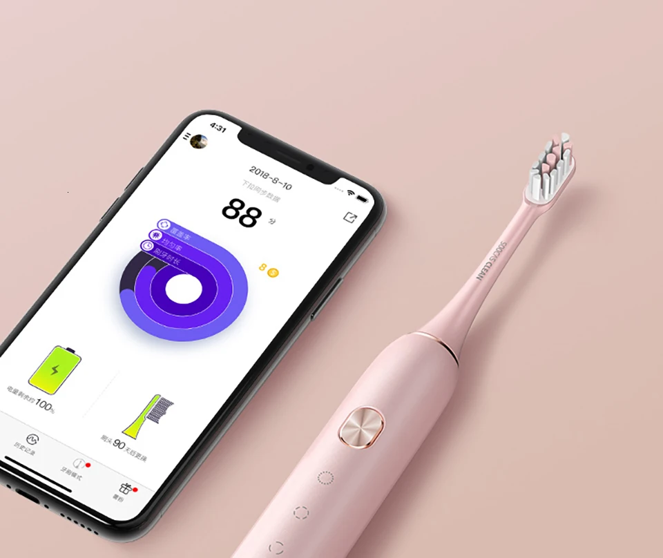 Soocas X3 USB Беспроводная зарядка электрическая зубная щетка xiaomi soocare sonic зубная щетка 4 режима очистки для взрослых ультра звуковая зубная щетка приложение