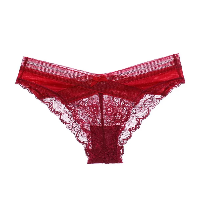

New Hollow Sexy Lace Panties Women Bandage Transparent Thong Underpants Breathable Seamless Low Waist String Underwear Women