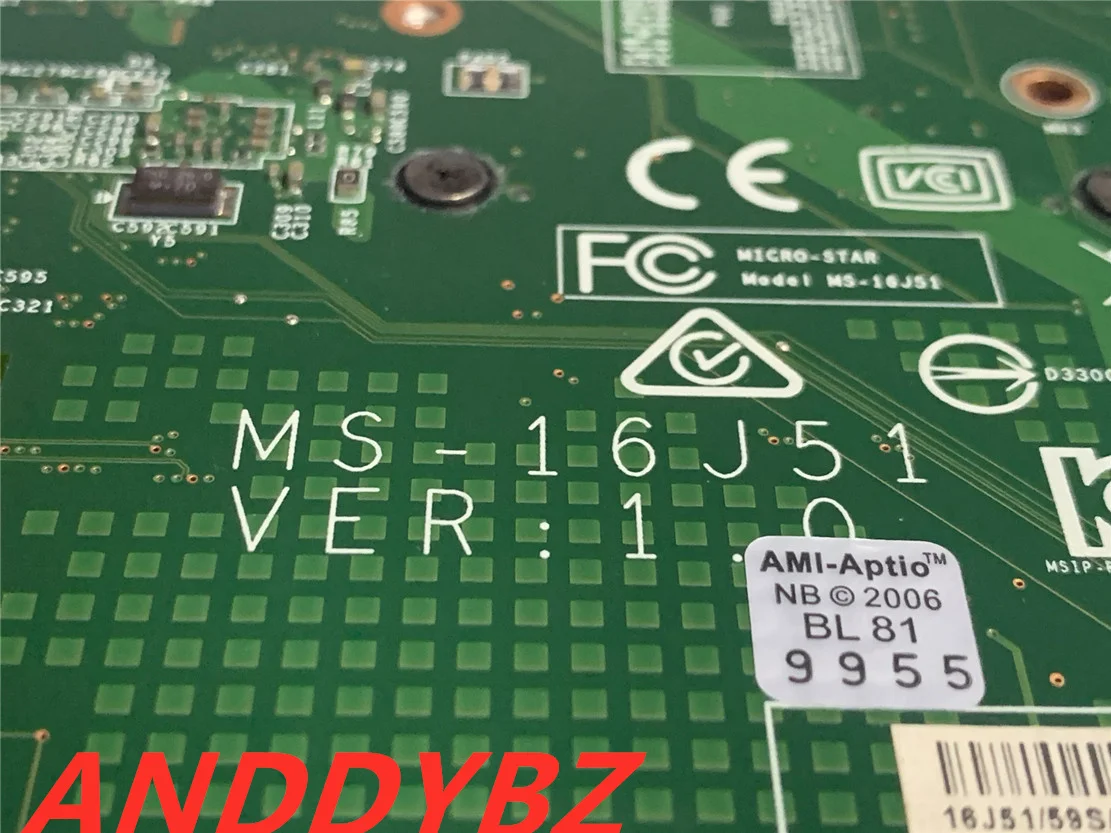 Материнская плата DDR4 для ноутбука MSI MS-16J51 VER: 1 0 с SR2FQ I7-6700HQ 2 6 ГГц CPUGTX 960M GPU MB 100%