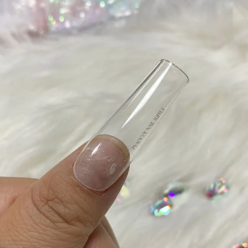 

XXL Square Full Cover Clear Press On False Nail Tips Extra Long Nails Straight Shape Fake Tip Manicure Tool