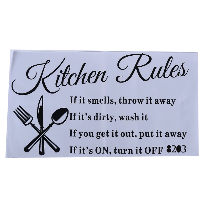 Креативная Настенная Наклейка с изображением правил кухни гостиной спальни