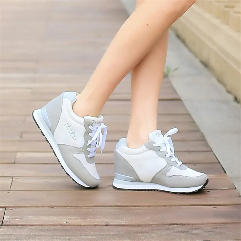 LIN KING/сезон весна-осень Повседневная женская обувь визуально увеличивающая рост