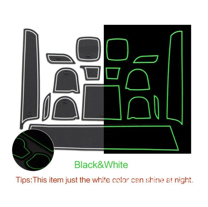 

16Pcs/Set Luminous Anti-Slip Rubber Gate Cup Door Groove Slot Mats Replacement For Suzuki Bitare 2015-17
