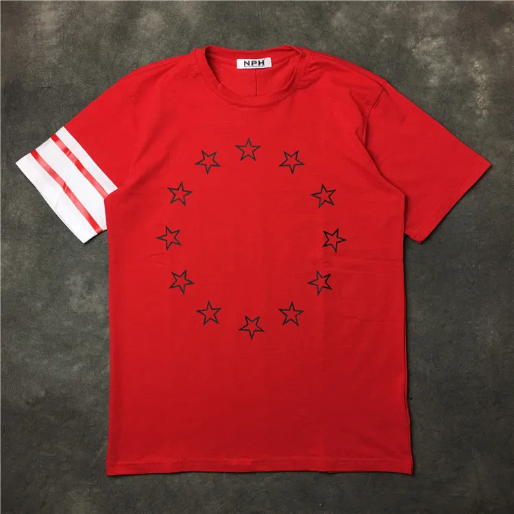 Новинка мужские футболки 19ss в полоску со звездами футболка стиле хип хоп