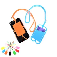 500pcs Credit ID Card Bag Holder Silicone Lanyards Neck Strap Necklace Sling Card Holder Strap For iPhone 11 Universal Mobile