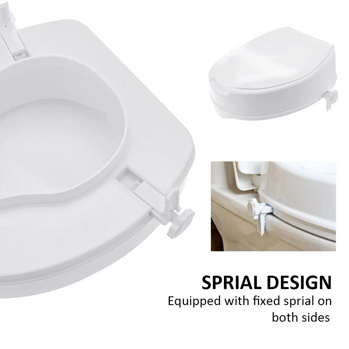

4 Inch Raised Toilet Seat Elevated Bathroom Senior Adults Pregnant Women Toilet Seat Riser Raised Safety Chair Lifter Extender
