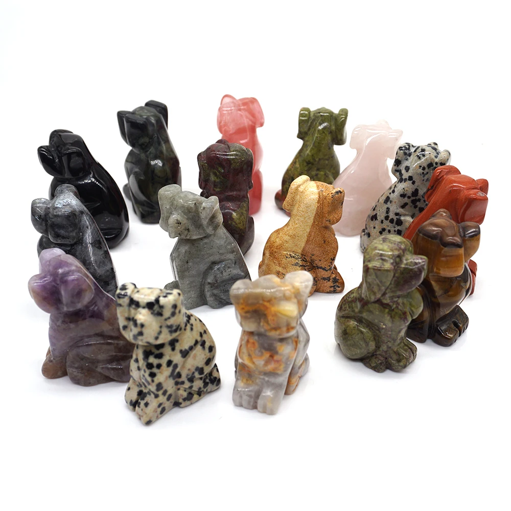 1 5 &quotСобачка Статуя природным драгоценным камнем вырезка Исцеление с украшением