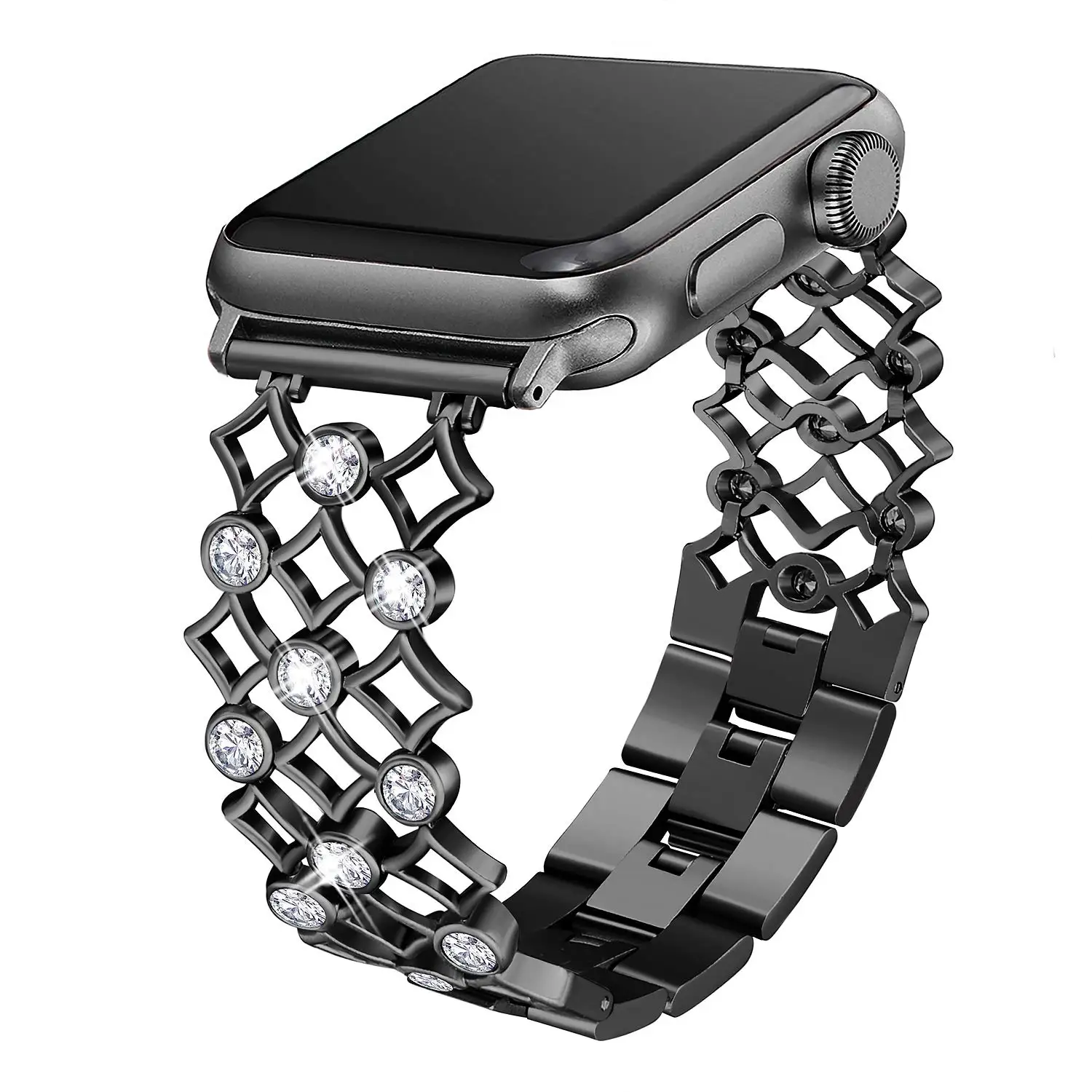 Женский ремешок из нержавеющей стали со стразами для Apple Watch 38 мм 42 мм 40 мм 44 мм ремешок iwatch Series 4 3 2 1 ремешок для наручных часов