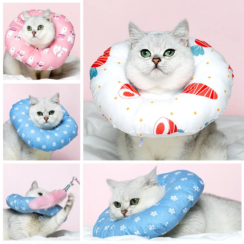 

Pet Soft Cotton Stuffed Elizabeth Collar Dog Cat Protective Recovery Collar for Preventing Licking Wound Pet Anti-bite E-Collar