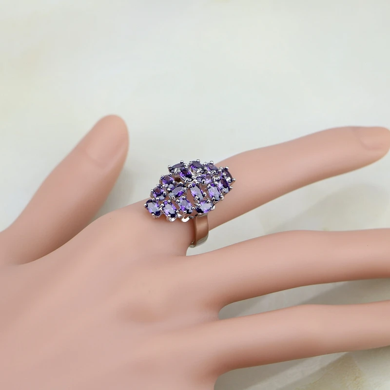 Комплект из колье серёг кольца и браслета серебра 925 пробы|jewelry sets for women|silver jewelry