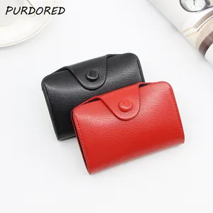 Однотонный кошелек унисекс, с 11 отделениями для карт, из натуральной кожи, на молнии, 1 шт.