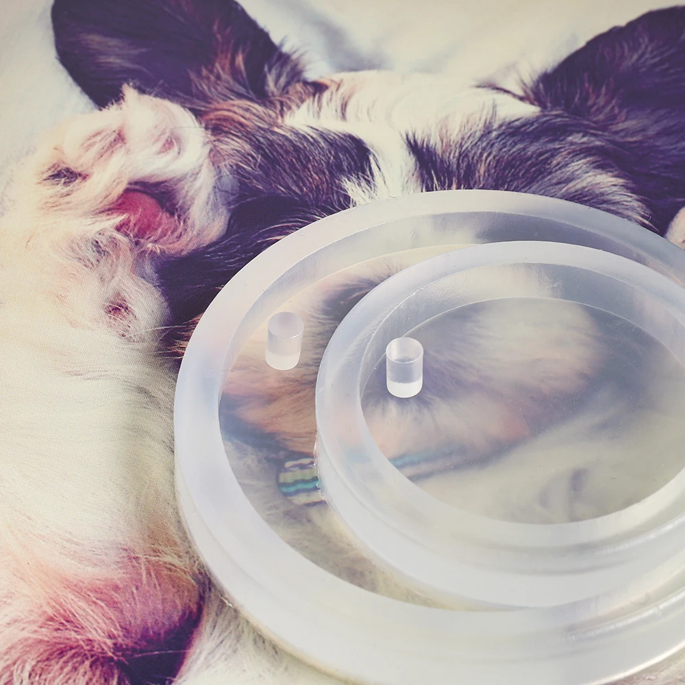 

Silicone Round Shape Pendant Resin Mold DIY Dog Tag Keychain Resin Casting Mold for DIY Jewelry Making Tool