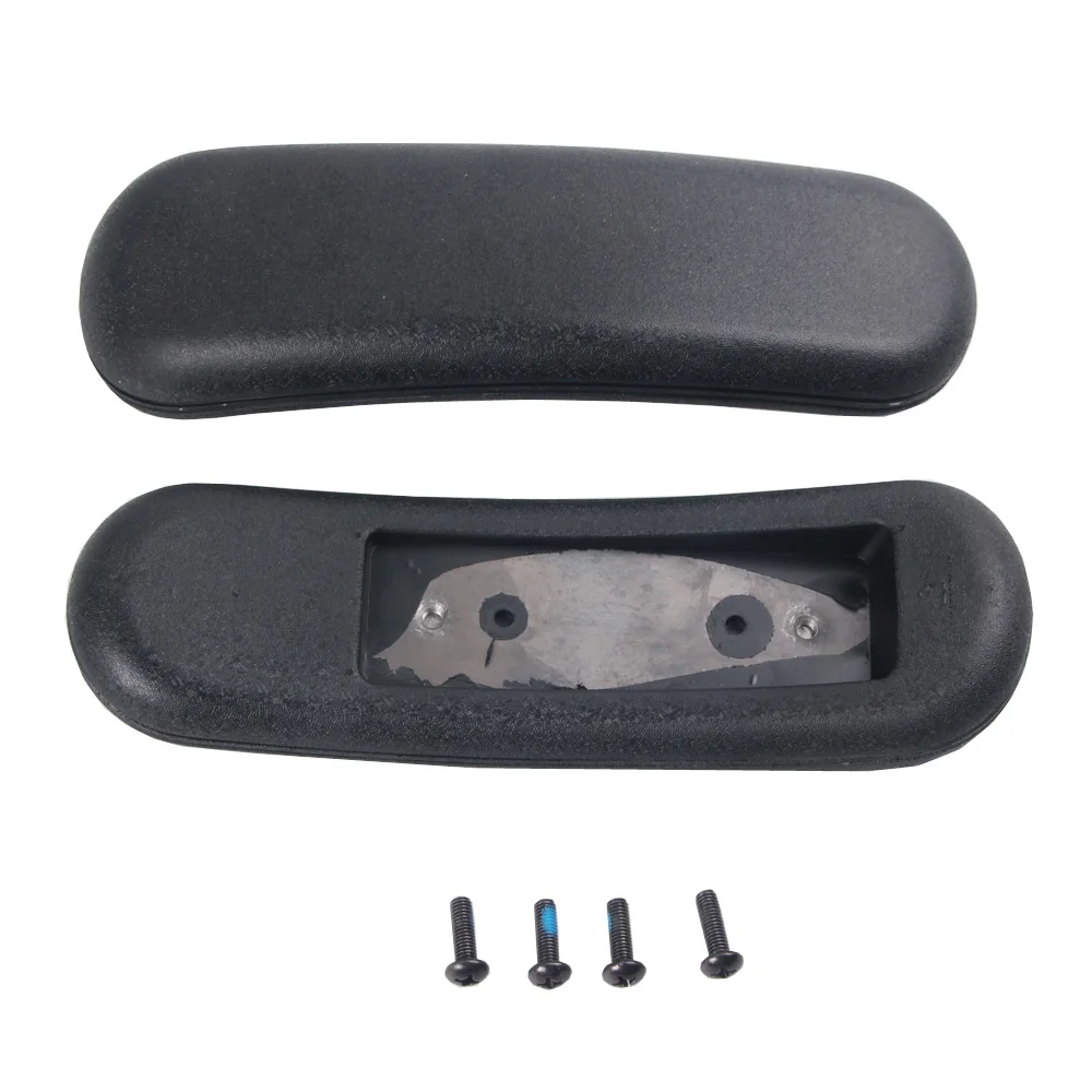 

1 Pair PU Leather Office Home Computer Chair Replacement Pressure Relief Arm Pads Caps Univeral 4" Mounting Hole 9.75" x 3"
