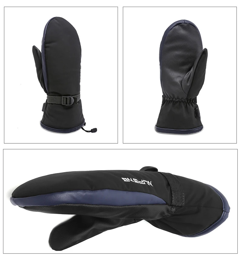 Перчатки с подогревом пальцев варежки для сенсорного экрана водонепроницаемые