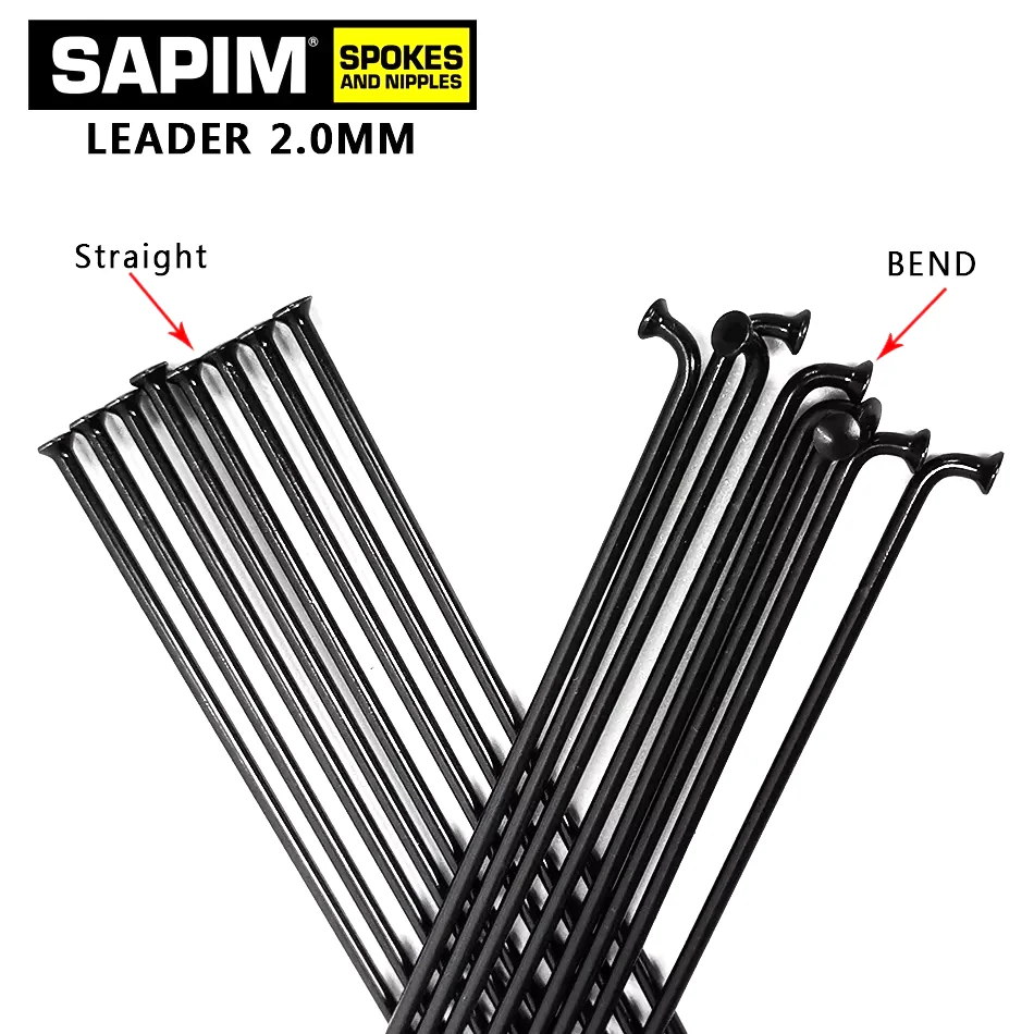 

SAPIM LEADER Bicycle Spokes 2.0 Round Spokes J-bend/straight Pull Head Black Bicycle Spokes with Copper Cap DT Swiss Champion