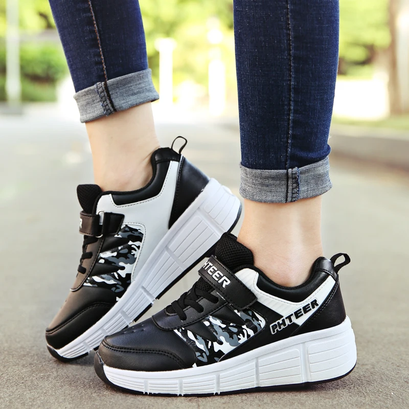 

Top Quality Boy Sneakers with Wheel Girl Spring Autumn Outdoor Trainers Children Fashion Roller Skates Shoe Unisex Roller Shoes