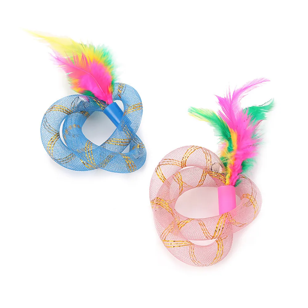 

2pcs Cute Cat Spring Toys Feather Springs Cat Toy Feather Interactive Playing Toys For Kitten Pet Accessories Feather Cat Toys