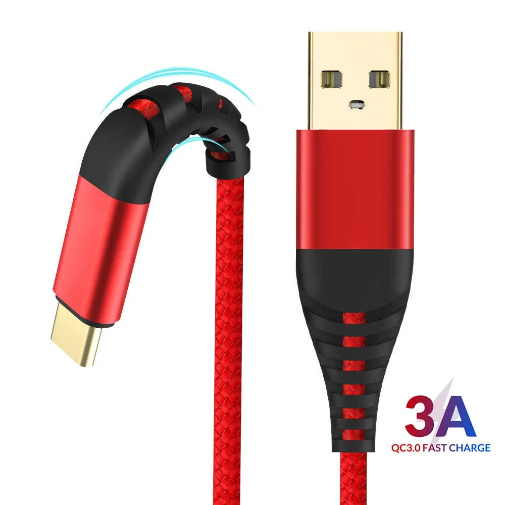 BaySerry USB Type C Cable 3A Quick Charging Type-C For Samsung S10 S9 S8 Huawei Mate 0 Xiaomi mi6 mi9 Data Cord |