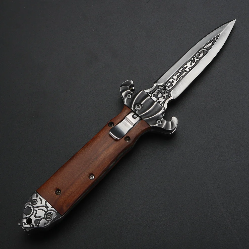 Складной нож для выживания на природе кемпинг охота кованый ручной работы Самооборона многофункциональные