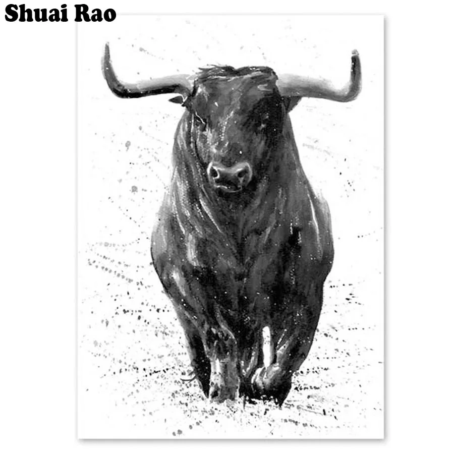 Алмазная вышивка сделай сам животное бык алмазная живопись стразы картины