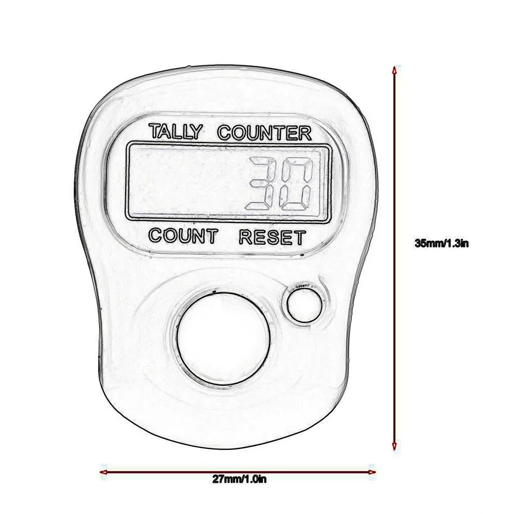 

Mini Stitch Marker Row Finger Counter LCD Electric Digital Display with LED Light For Buddha Pray Sewing Knitting Weave Tool