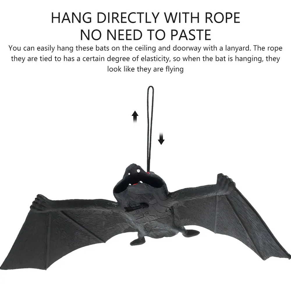 

6 /10pcs Halloween 3D black bat Rubber Realistic Wall Hanging Halloween party DIY decorative wall Decal Halloween horror Bats