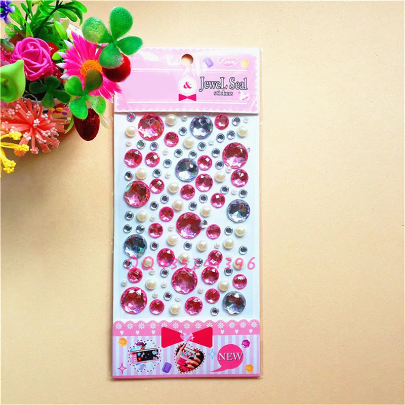 

1 шт., круглый стиль, самоклеящаяся наклейка, кристальная драгоценность, Алмазная наклейка, сделай сам, 3D Кристальные стразы, блестящие накле...