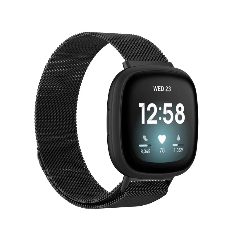 

Магнитная Петля Нержавеющая сталь ремешок для Fitbit versa 3/чувство Смарт-часы красочные замена мягкий поясок металлический ремешок для часов