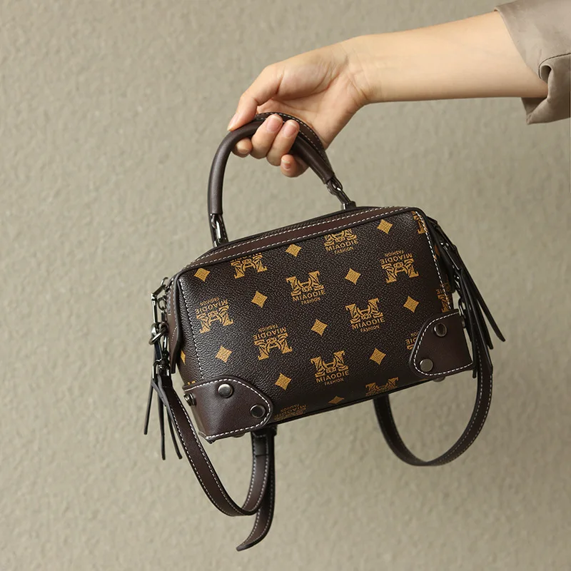 

Light Luxury Retro Boston Female Bag Presbyopia Pillow Bag 2021 New Fashion Wide Shoulder Strap One-shoulder Messenger Bag Bolso