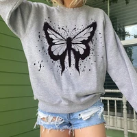 kawaii butterfly y2k womens jacket sweatshirts high street pullover grunge fairycore long sleeve o neck womens harajuku hoodie