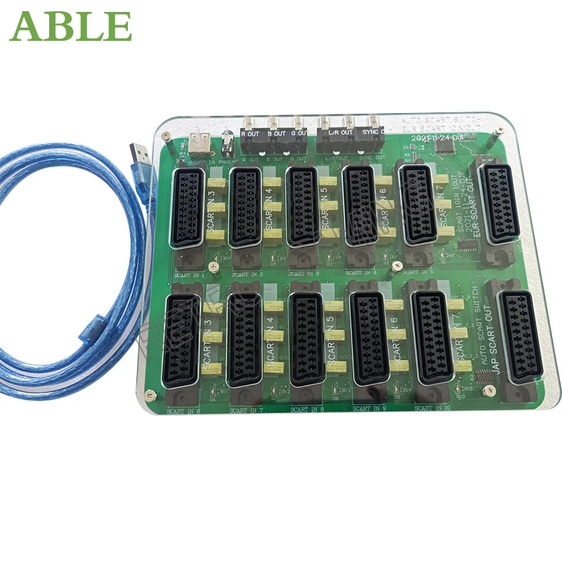 10 IN 1 OUT SCART Distributor Converter Video 10 Input 1 Output Auto Switcher For arcade machine Game EUR SCART Divider