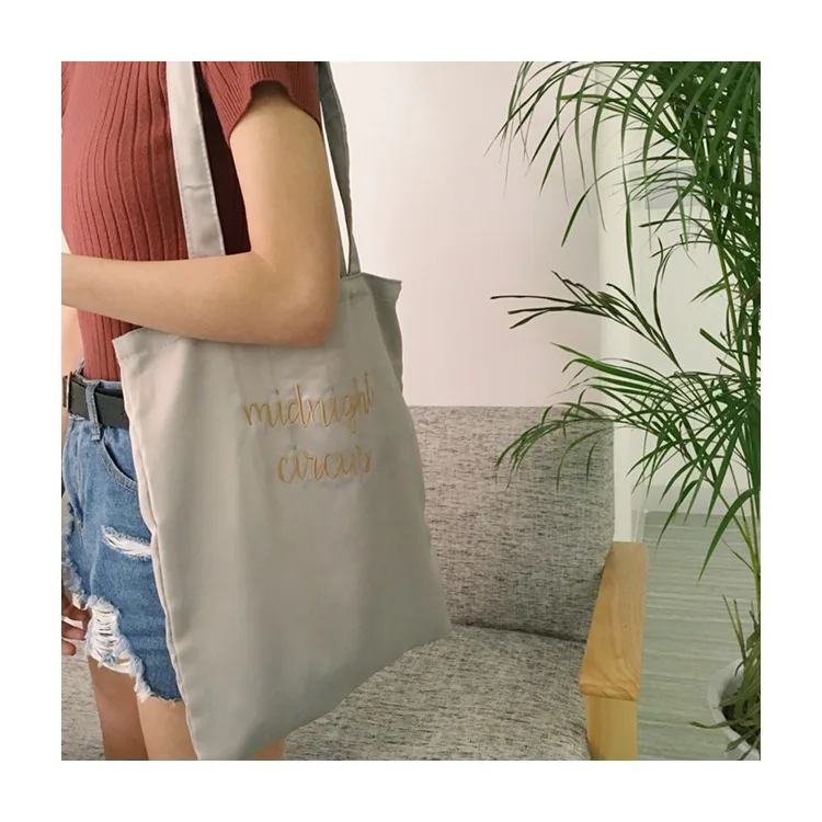 Вместительная Холщовая Сумка тоут через плечо вышитая Женская многоразовая