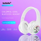 Складные игровые стереонаушники kebidu со светодиодной подсветкой, Bluetooth 5,0, наушники, беспроводная гарнитура 36H с микрофоном для iphone, Xiaomi, ПК
