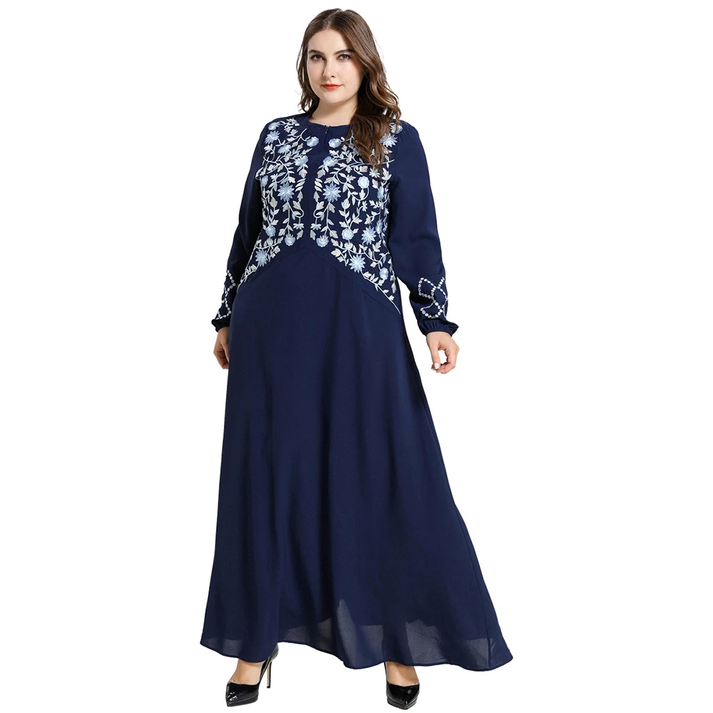 Новое мусульманское женское платье в Дубае Abaya длинное макси с вышивкой