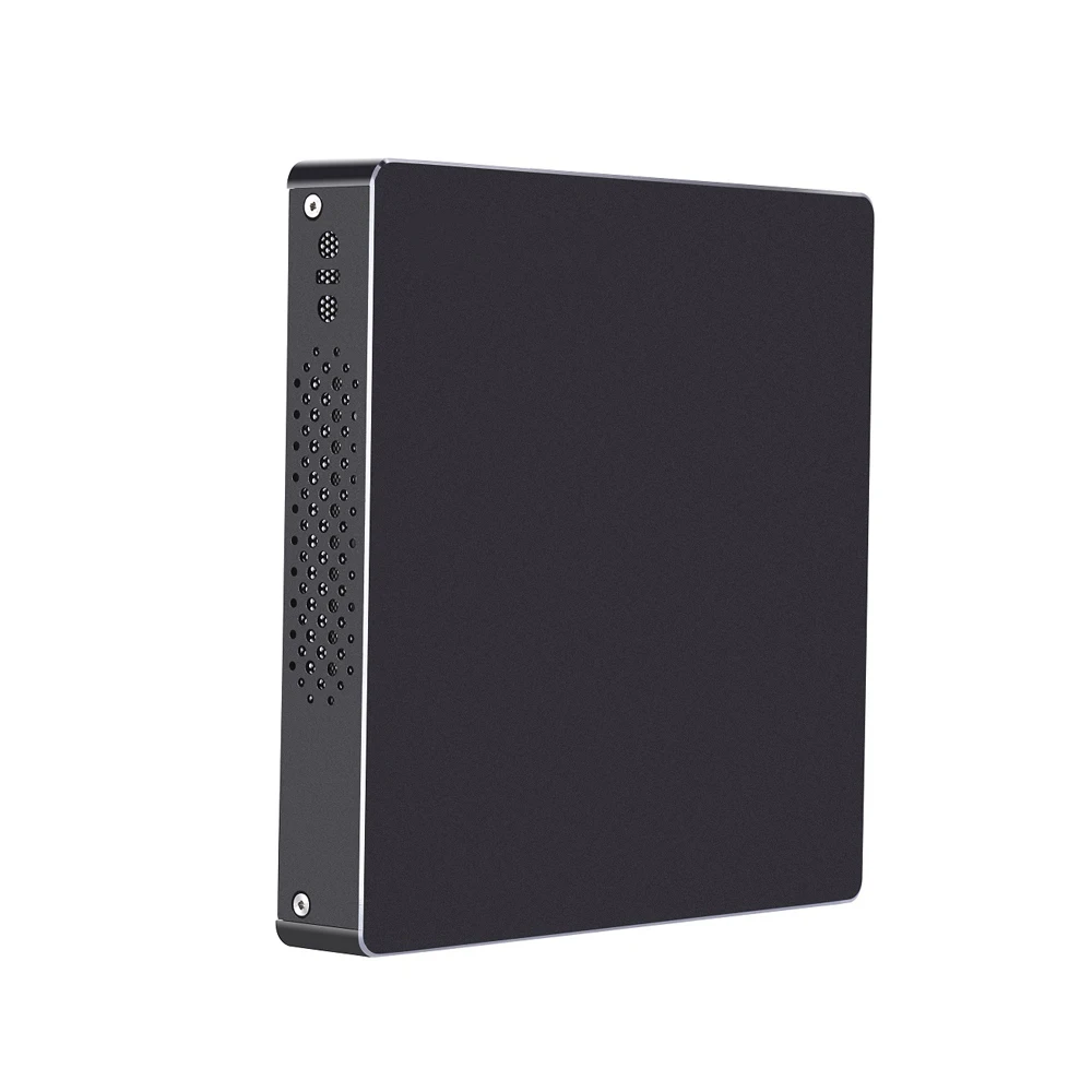 Безвентиляторный мини ПК настольный компьютер Intel Celeron J1800 Windows 10/Ubuntu черный/серый