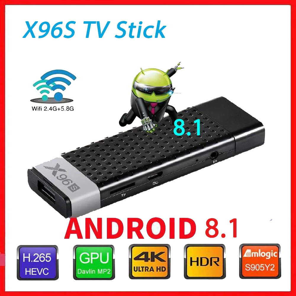 Новый X96S Smart Tv Stick Amlogic s905Y2 Android 8 1 DDR3 2 4G/5G WI FI 2G16G 4K мини ПК Media Player X96 Макс Бесплатная