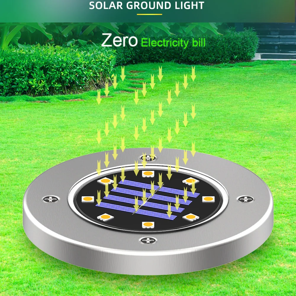 4 шт. наземный светильник на солнечной энергии подземный садовый путь палуба s