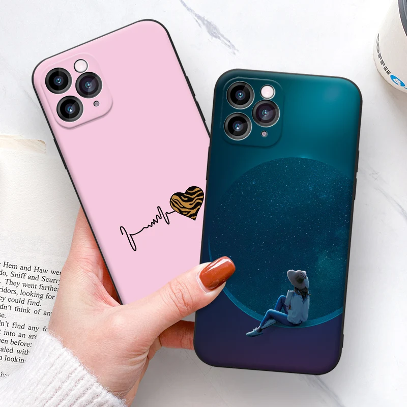 

For Apple iPhone 11 12 Pro Max mini Fashion pattern Case Luxury Original Silicone Full Protection Soft Cover Phone Case
