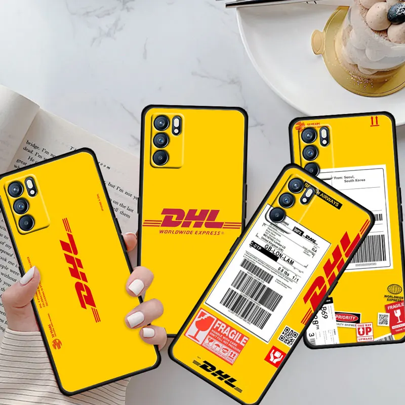 

Hot Express Label Logo Soft Shockproof Black Phone Case For OPPO Reno 6 5 4 3 2 2Z 2F Z 4F 4Z 5G Pro Plus Lite Coque