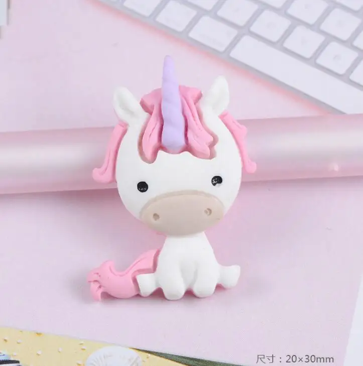 10 цветов милый мультяшный каучук ангел единорог медведь луна плоский кабошон