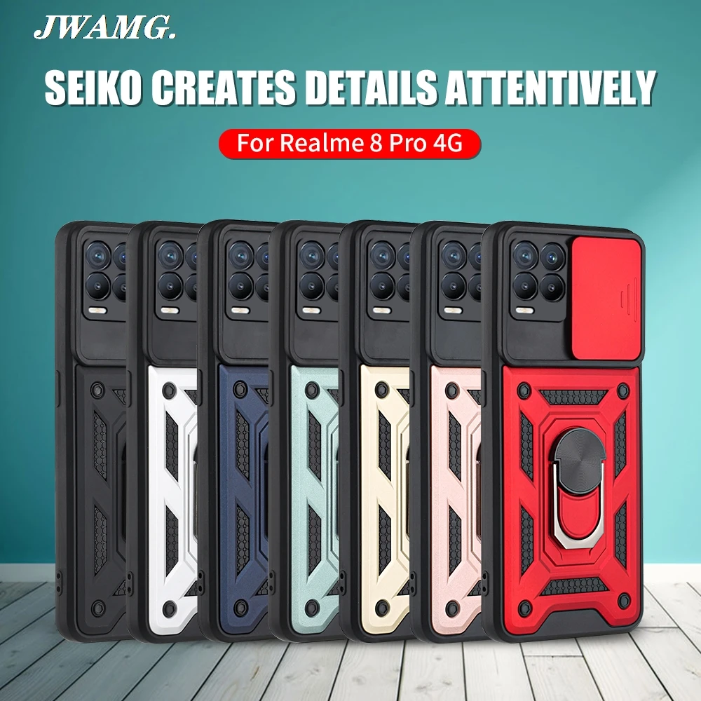 for realme 8 pro case camera protection armor phone cover for oppo realme 8 5g 8i c11 c21y a15s magnetic holder ring cover coque free global shipping