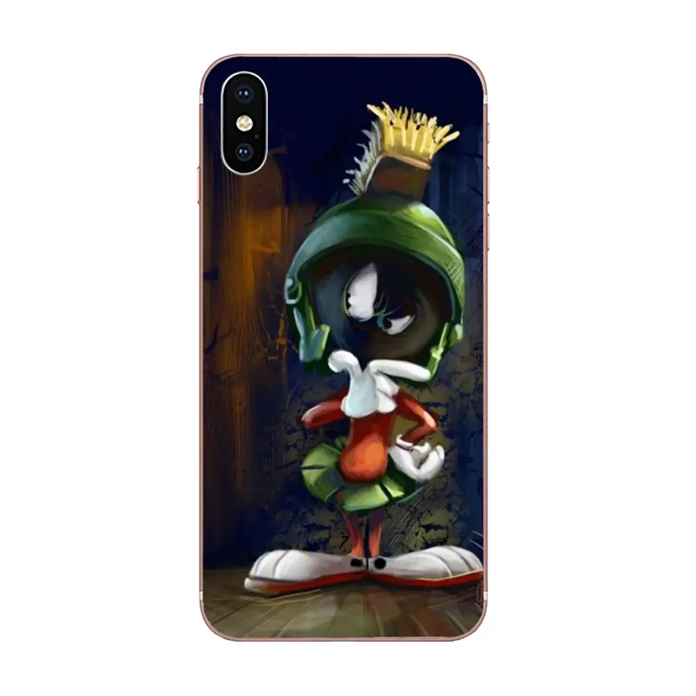 Мягкий Твердый чехол из ТПУ для Apple iPhone 4 4s 5 5C 5S SE 6 6S 7 8 Plus X XS Max XR Cute Looney Tune Marvin The Martian