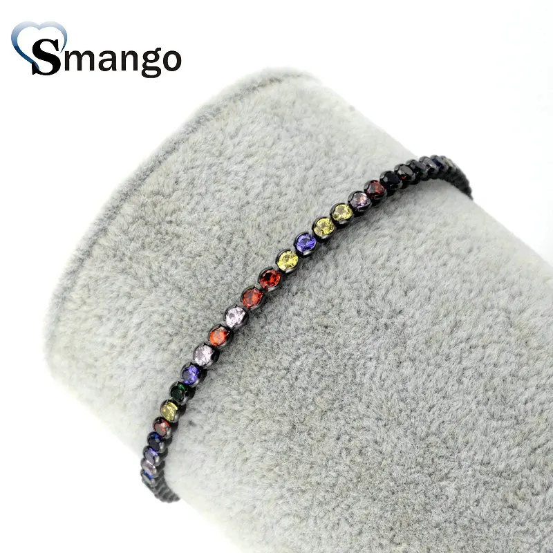 Оптовая Медь микро проложить красочные CZ Шарм браслет в 3 вида цветов Высокое