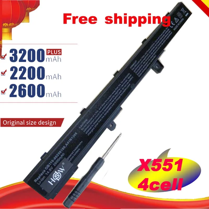 Аккумулятор A31N1319 A41N1308 для ноутбука ASUS X451 X451C X451CA X551 X551C X551CA|Аккумуляторы