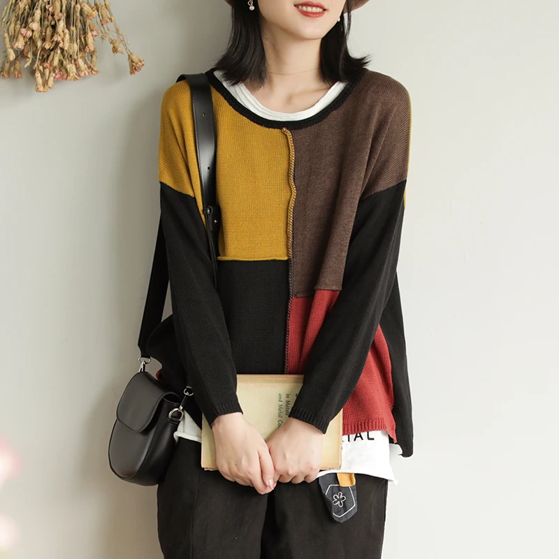 Осенне-зимний свитер женские вязаные модные пуловеры 2019 новые топы с круглым