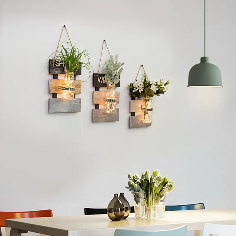 Креативная Скандинавская настенная стеклянная ваза для гидропонных растений с