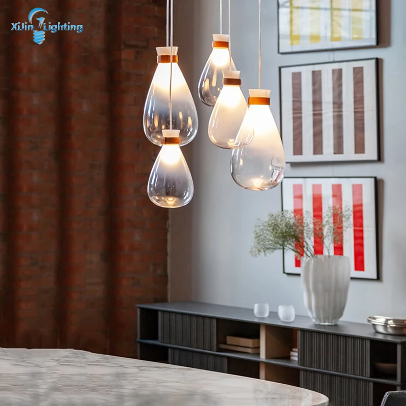Современные подвесные светильники со стеклянными шариками для столовой
