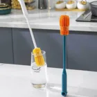 Силиконовая Чистящая Щетка с длинной ручкой, инструмент для мытья детских бутылок с молоком, стеклянных чашек, глубокий узкий контейнер для рта, чистящие щетки