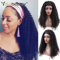 afro kinky curly ice headband wigs synthetic hair wig 20inch headband for black women afro curl wig 250grams by yaki beauty