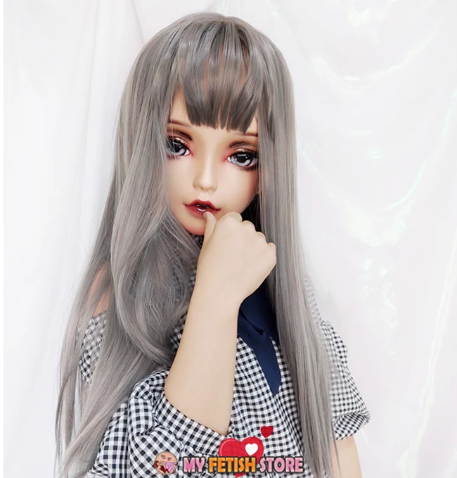 (Chan 01) Женская милая девочка каучуковая полуголовая Kigurumi BJD маска для косплея